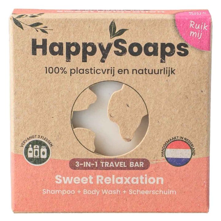 HappySoaps Sweet Relaxation 3 in 1 Travel Bar 40 gr