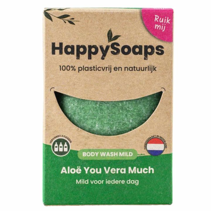 HappySoaps Body Wash Bar Mild Aloe You Vera Much 100 gr