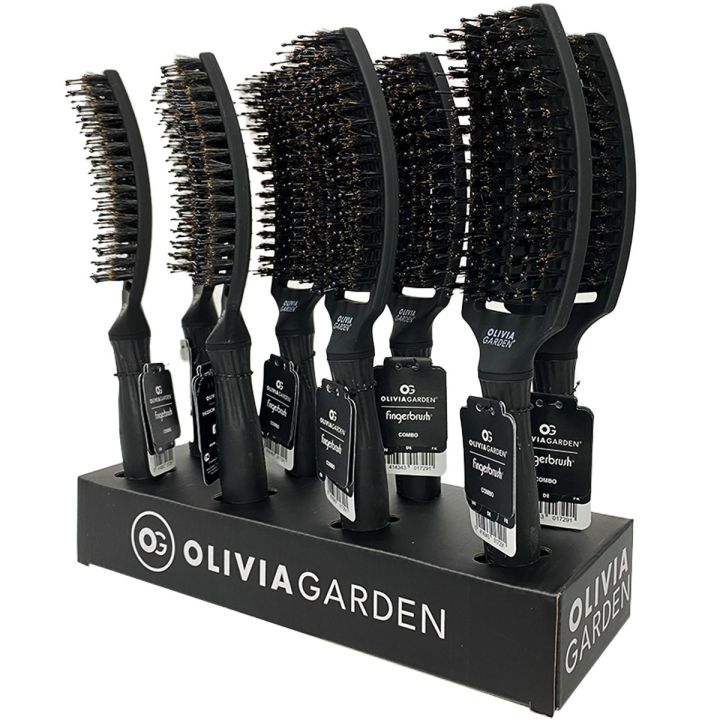 Olivia Garden - Full Black Display + 8 FingerBrush Combo Medium