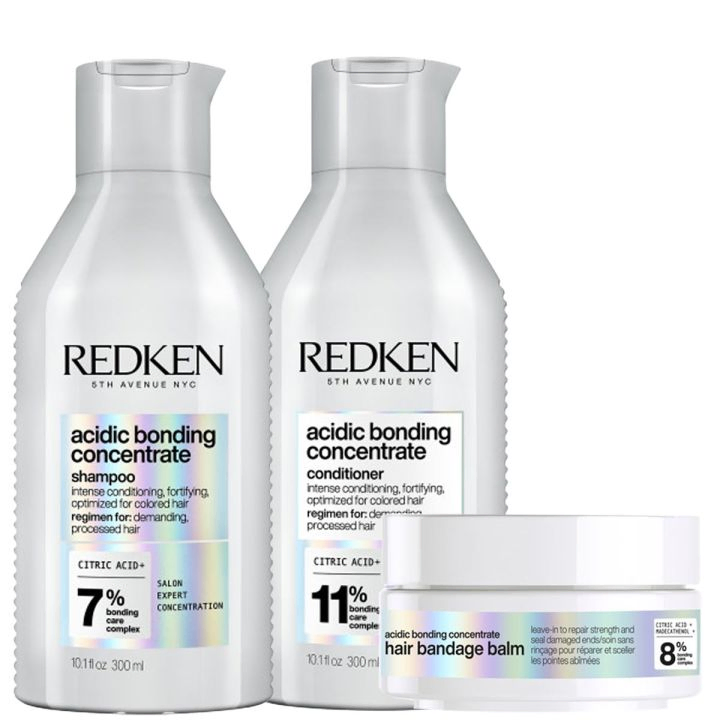 Redken Acidic Bonding Concentrate Shampoo + Leave-in + Hair