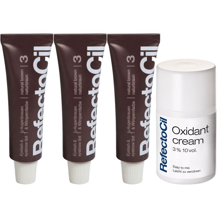 RefectoCil Bruin 3 stuks met Oxidant Voordeelset