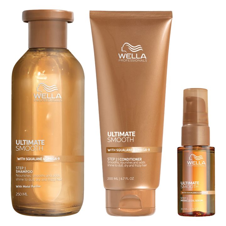 Wella Professionals Ultimate Smooth shampoo conditioner oil serum voordeelset