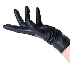 Sibel - Comb In Siliconen Handschoenen - Zwart - 1 Paar