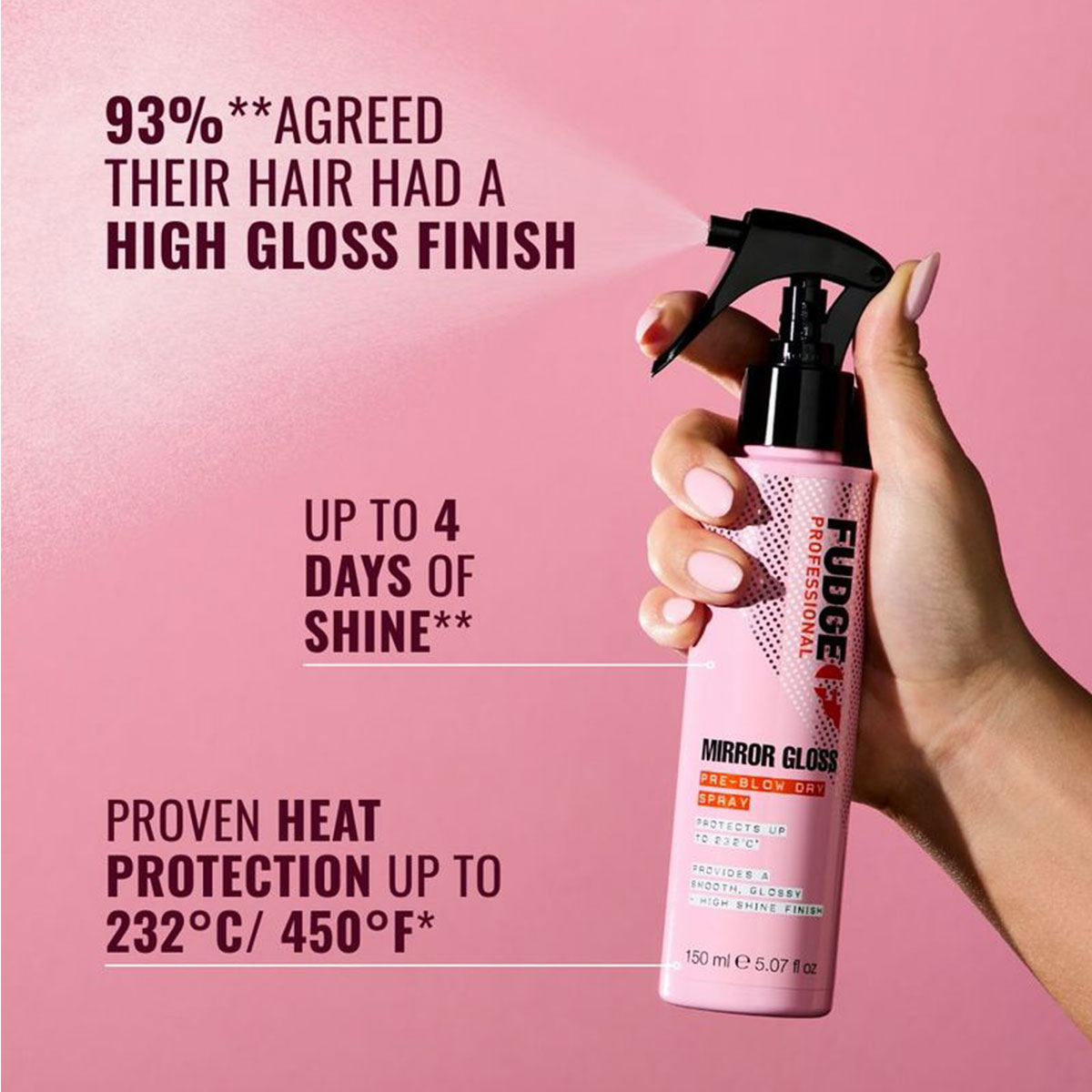 Fudge - Mirror Gloss Pre Blowdry Spray - 250 ml 3
