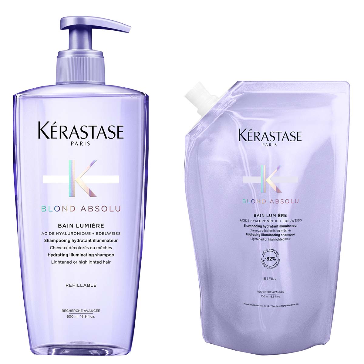 Kérastase - Blond Absolu Bain Lumiére Shampoo 500 ml + Refill Shampoo 500 ml - Voordeelset voor Ontkleurd Haar 1