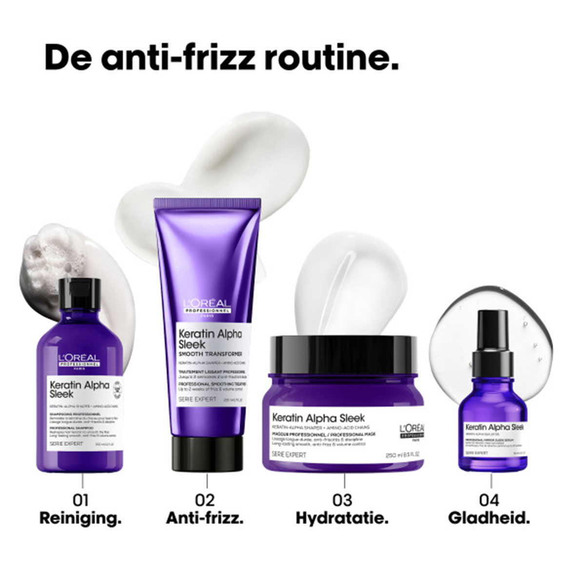 L'Oréal Professionnel Keratin Alpha Sleek Professioneel Haarmasker - Hydratatie en glans - Langdurige frizz- en volumecontrole - 250ml 4