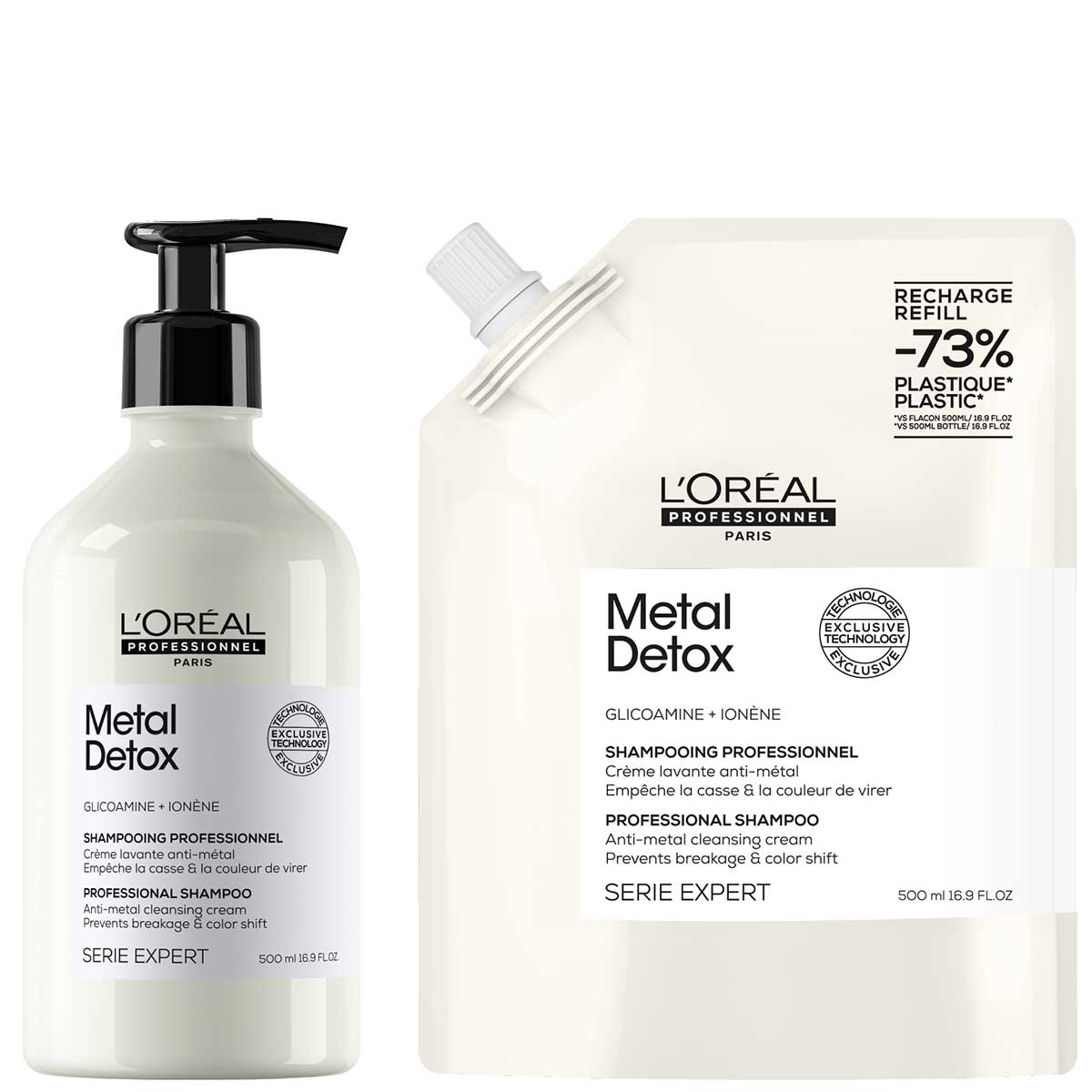 L'Oréal Professionnel - Metal Detox Shampoo 500 ml + Refill Shampoo 500 ml - Voordeelset 1