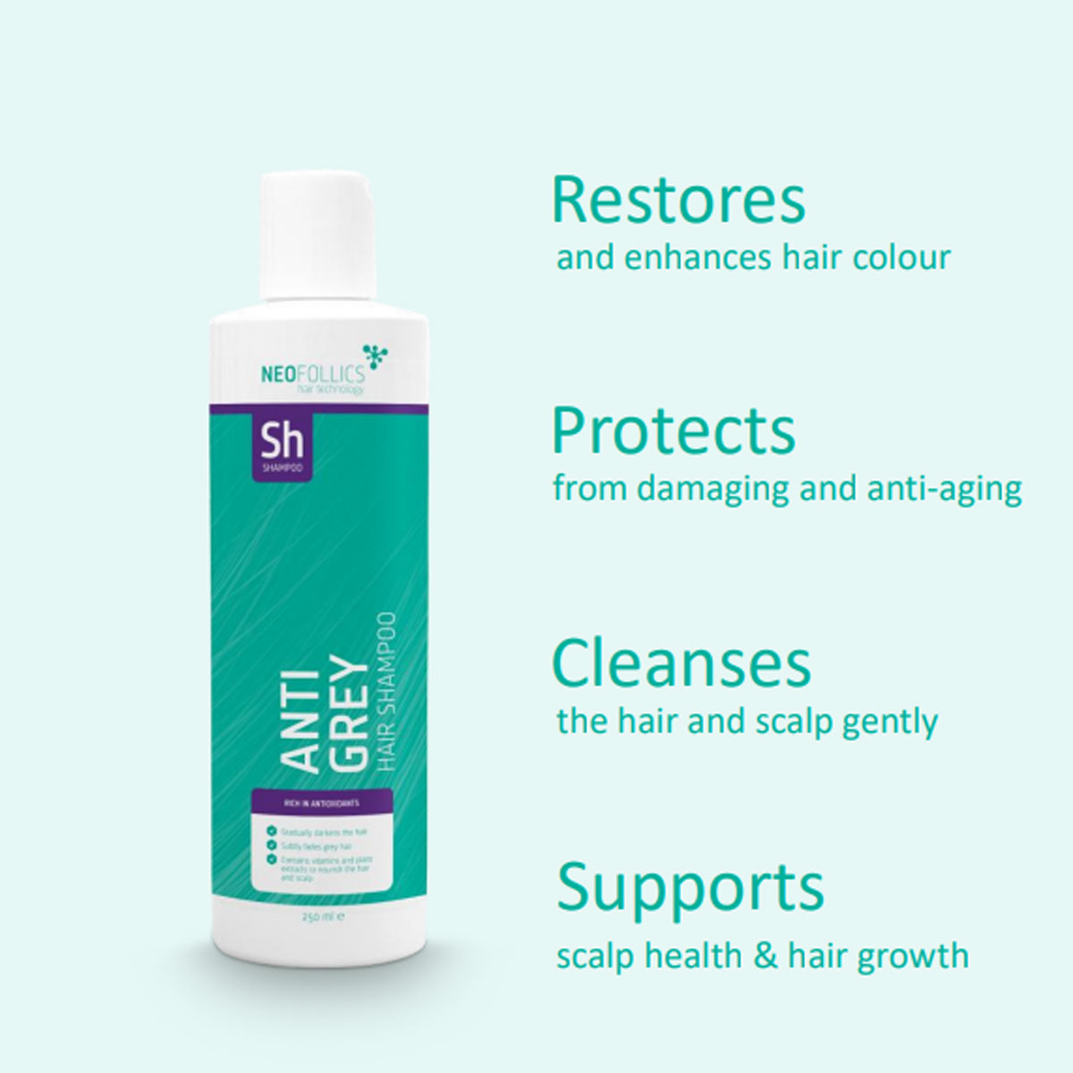 Neofollics - Anti Grey Shampoo - Vermindert zichtbaar grijs haar - 250 ml 3