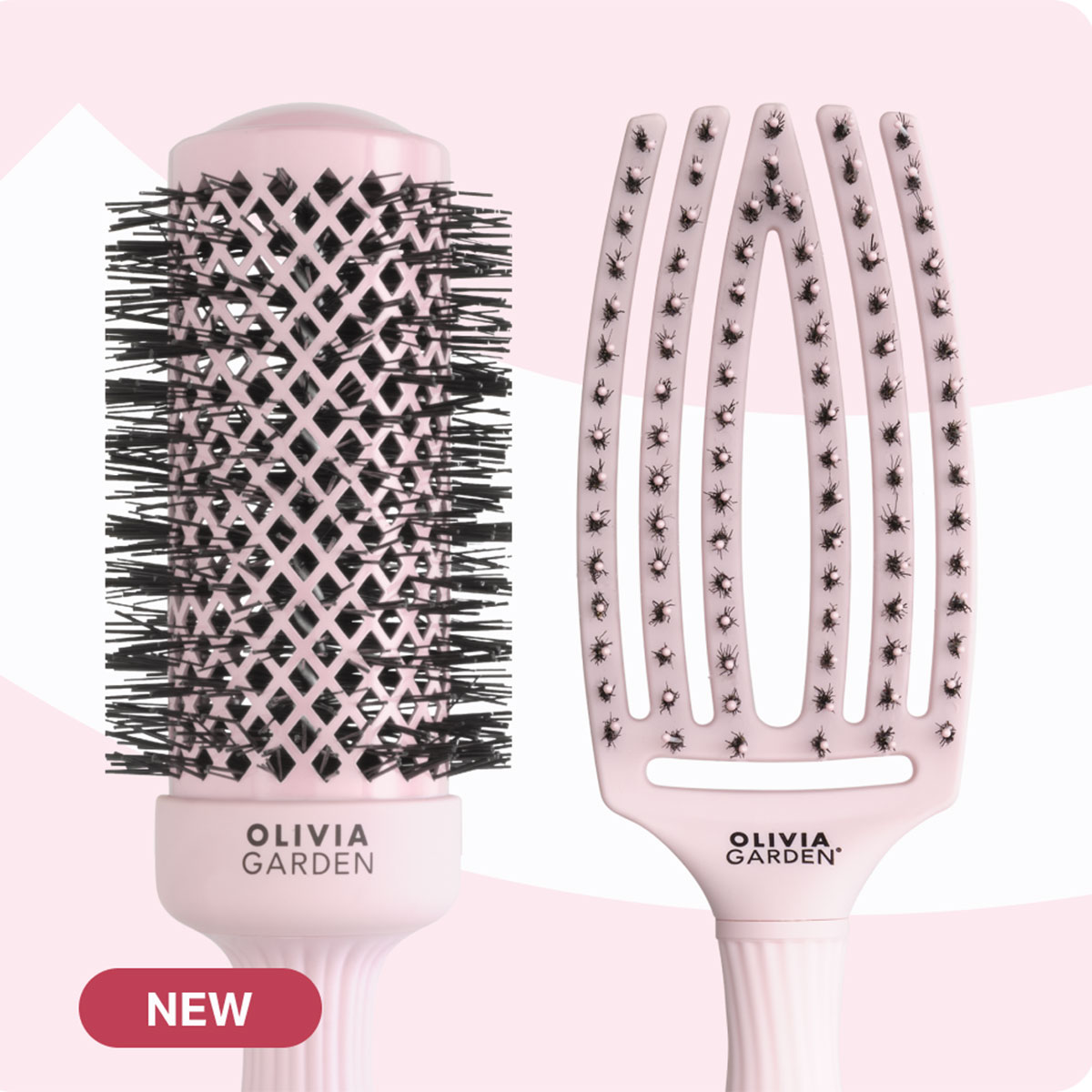 Olivia Garden - Pastel Pink Brush & Fingerbrush - Blowout kit 3