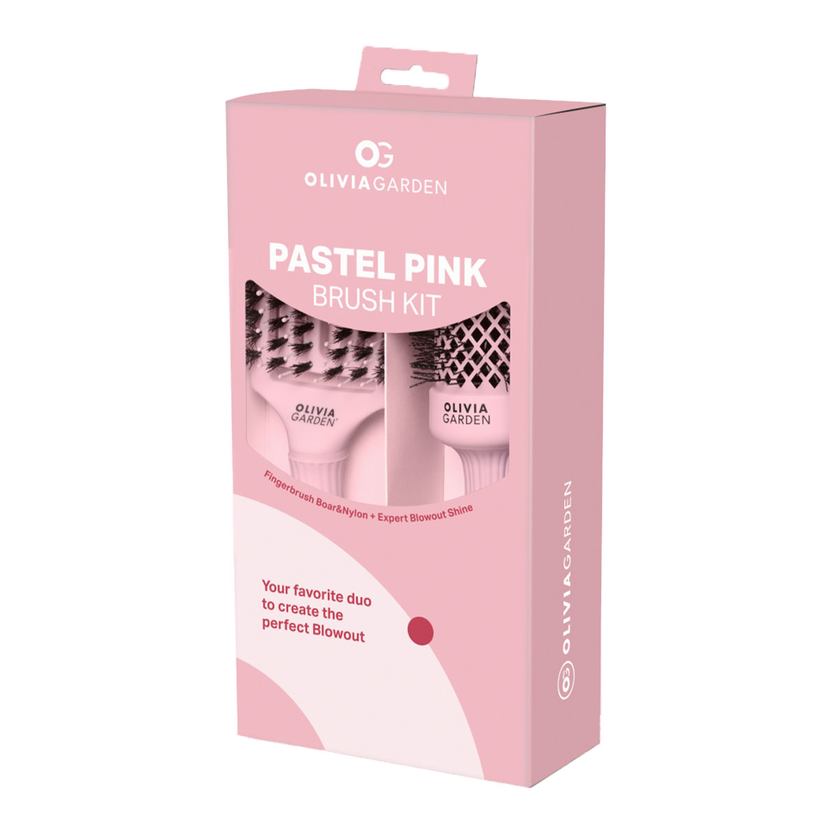 Olivia Garden - Pastel Pink Brush & Fingerbrush - Blowout kit 1
