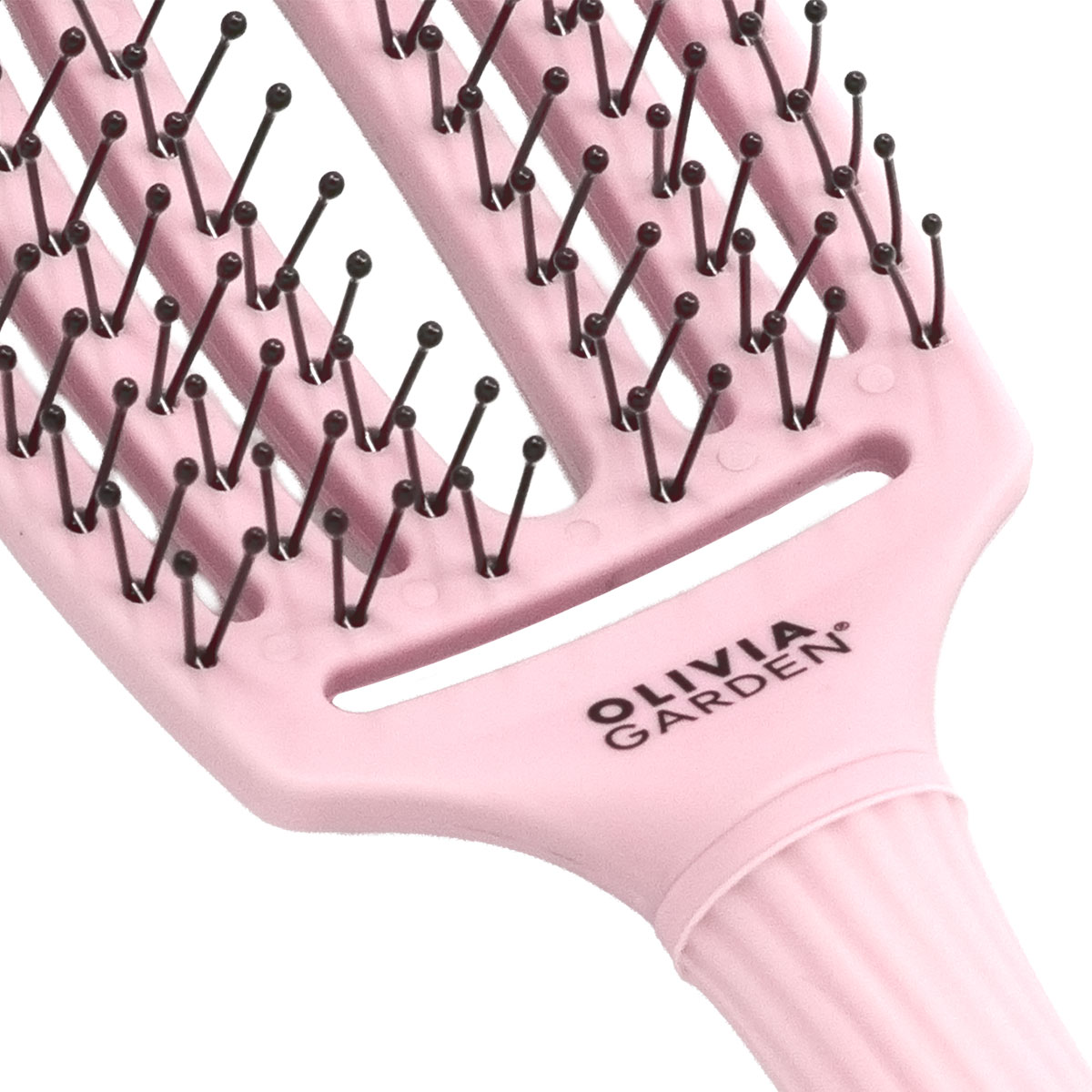 Olivia Garden - FingerBrush Double Bristle - Pastel Pink New 2