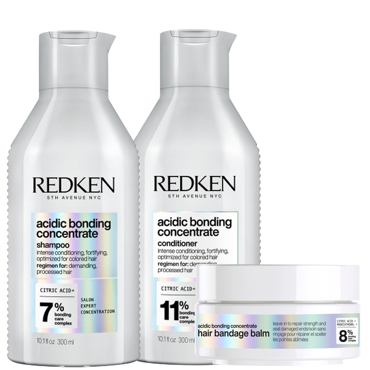 Redken - Acidic Bonding Concentrate Shampoo + Conditioner + Hair Bandage Balm - Set 1