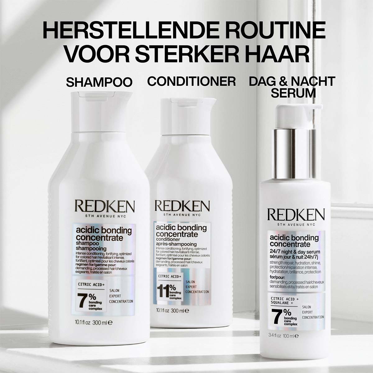 Redken - Acidic Bonding Concentrate Shampoo + Conditioner + Serum - Voordeelset voor beschadigd haar 3