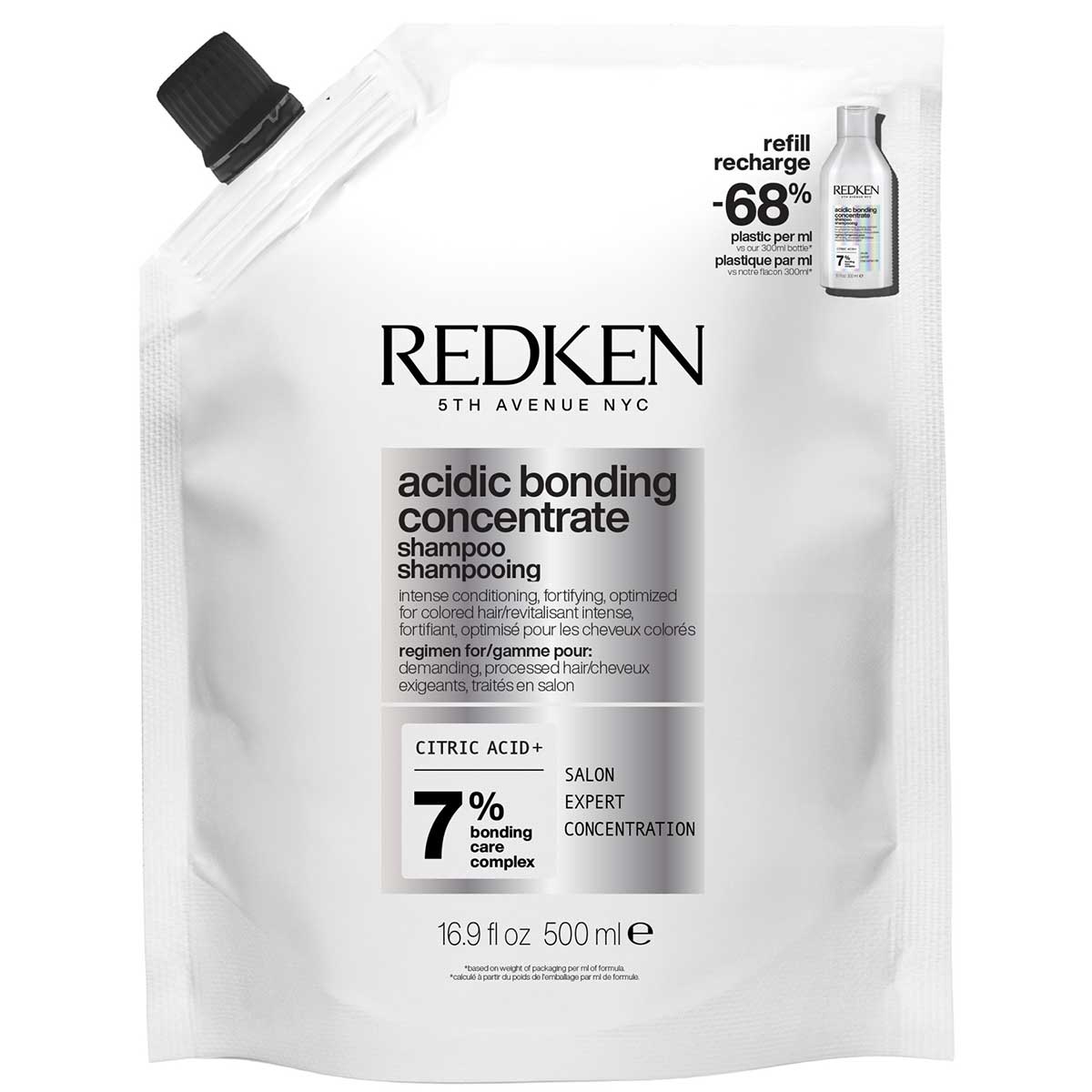 Redken - Acidic Bonding Concentrate Shampoo Refill Herstelt en Beschermt Beschadigd en Veeleisend Haar - 500 ml