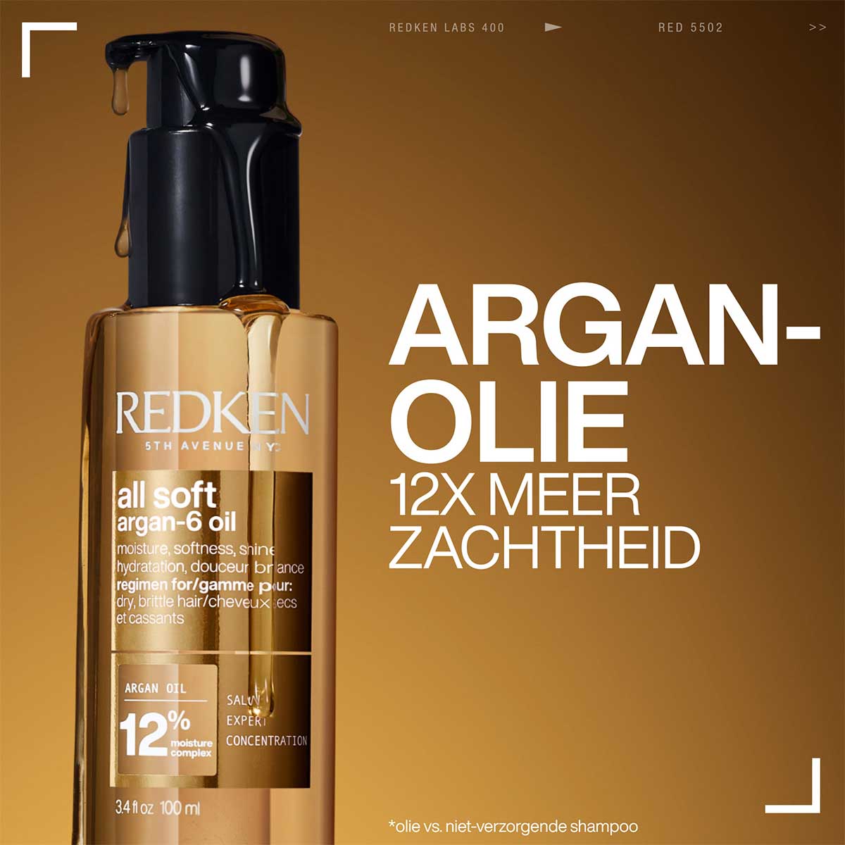 Redken - All Soft Argan-6 Oil Leave-in Haarolie voor Droog en Broos Haar - 100 ml 3