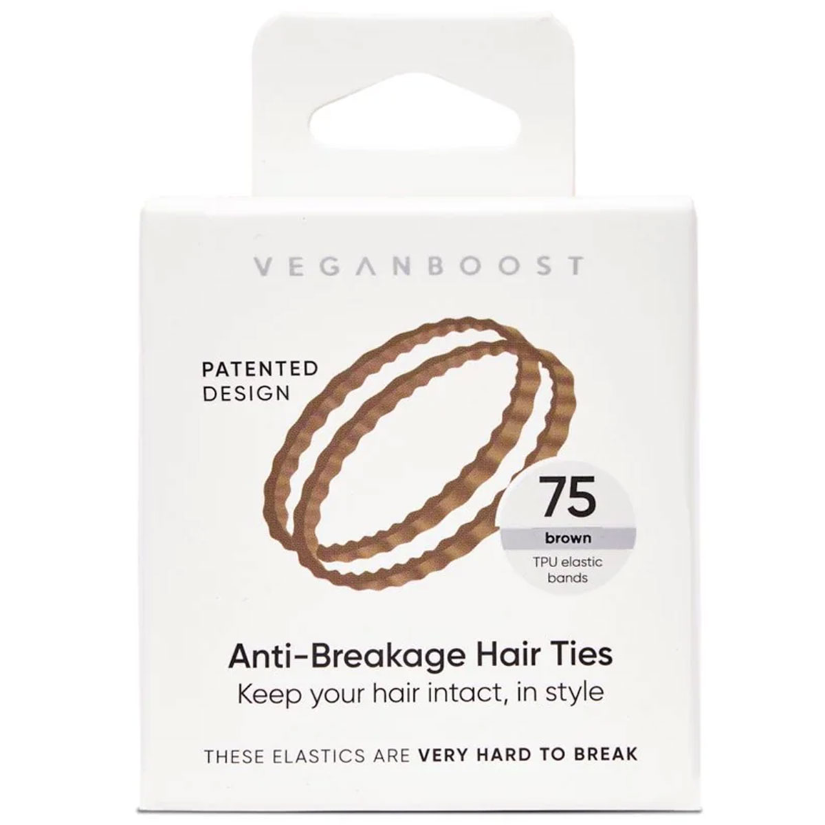 Veganboost - Anti-Breakage Hair Ties - Brown 1
