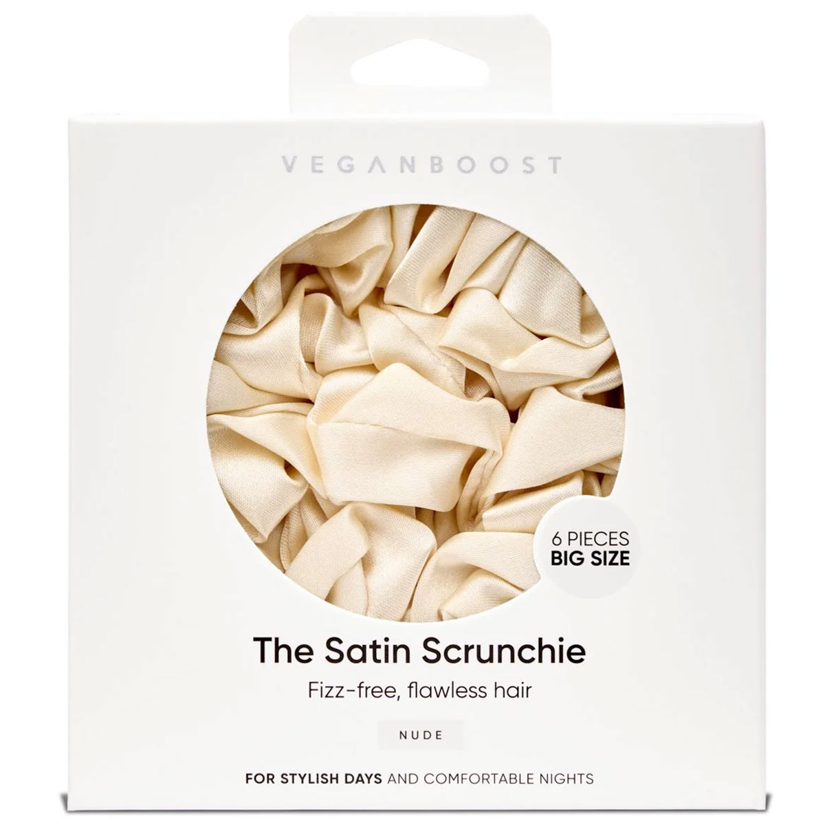 Veganboost - Scrunchies Nude 6 Stuks - Big 1