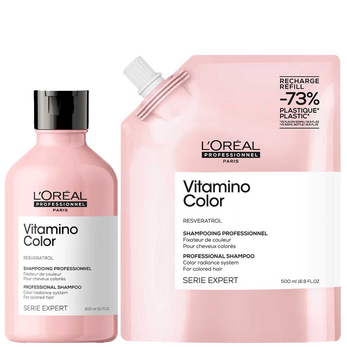 L'Oréal Professionnel - Vitamino Color Shampoo 300 ml + Refill Shampoo 500 ml - Set 1