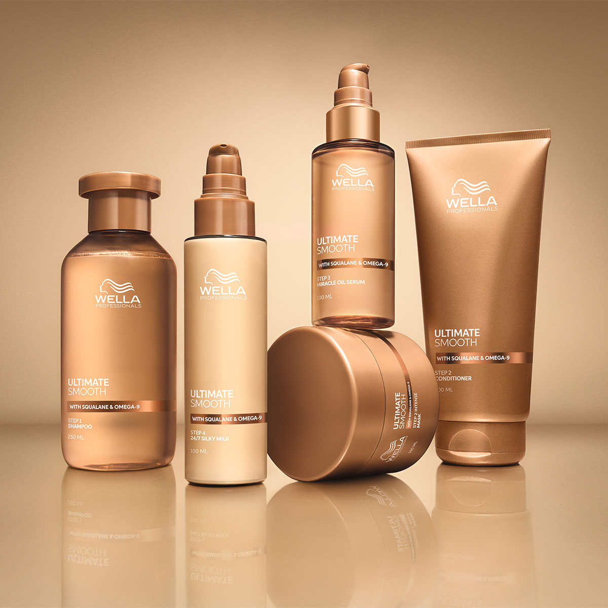 Wella Professionals - Ultimate Smooth Shampoo, Conditioner, Haarmasker, Silky Milk & Oil Serum Voordeelset 3