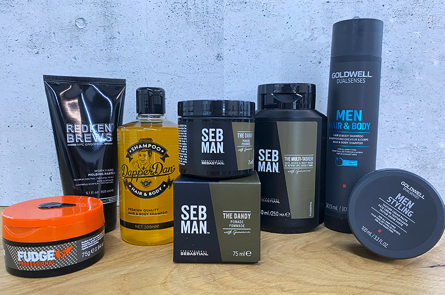 Diverse haarproducten voor mannen